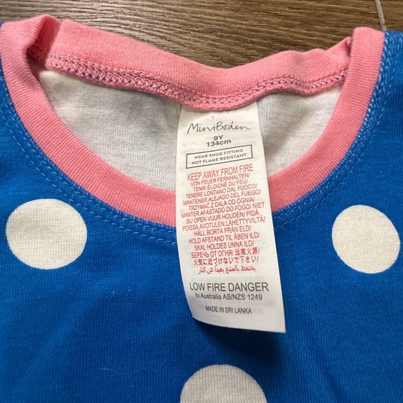 Mini Boden Girls Shortie Pajama Set, Blue Polka Dot, Size 9Y, NWOT, 2 Piece - Picture 8 of 11